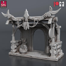 Load image into Gallery viewer, Bow and Arrow Maker Miniature Set | Archery Shop | Weapons Maker | Fletcher | Bow Target | Arrow Maker | Terrain | Dungeons and Dragons |RPG