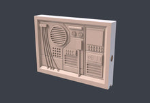 Load image into Gallery viewer, Cyberpunk Terrain Set 4 | Cyberpunk Wall w/ holes for Magnets | Cyberpunk Wall Terrain | Science Fiction Terrain | Space Terrain | 32mm