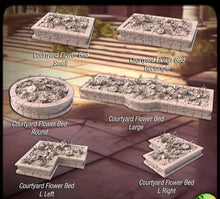 Load image into Gallery viewer, Courtyard Terrain Set 1 | Flower Bed Scatter Terrain | Plaza Terrain | Bushes | Rose Bush | Dungeons and Dragons | 32mm | Sync Ratio Systems