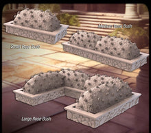 Load image into Gallery viewer, Courtyard Terrain Set 1 | Flower Bed Scatter Terrain | Plaza Terrain | Bushes | Rose Bush | Dungeons and Dragons | 32mm | Sync Ratio Systems