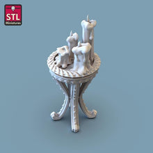Load image into Gallery viewer, Candles/Burning Candles/Candleabra - Tabletop Terrain | Scatter Terrain | Miniatures | Dungeons and Dragons | Pathfinder | RPG Terrain