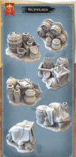 Load image into Gallery viewer, Supplies/Warehouse Terrain/Barrels/Boxes/Vases/Pots - Tabletop Terrain | Scatter Terrain | Dungeons and Dragons | Pathfinder | RPG Terrain