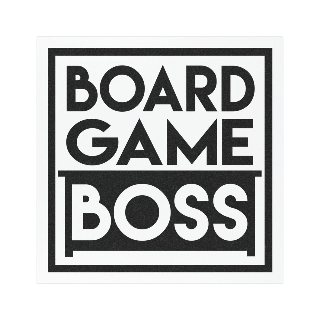 Logo with 'BOARD GAME BOSS' text on a white background