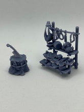 Load image into Gallery viewer, Butcher Props/Meat Stand - Tabletop Terrain | Scatter Terrain | Miniatures Terrain | Dungeons and Dragons | Pathfinder | RPG Terrain
