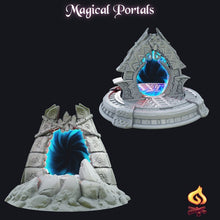 Load image into Gallery viewer, Crystal Portal/Elven Portal/Portal Miniature - Tabletop Terrain | Scatter Terrain | Dungeons and Dragons | Safehold | Portals of Atarien
