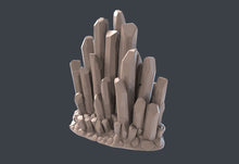 Load image into Gallery viewer, Crystal Terrain Set | Underdark Terrain |Crystal Throne | Stalagtite | Stalagmite | Cavern Terrain | Dungeons and Dragons | RPG | 32mm | 5e
