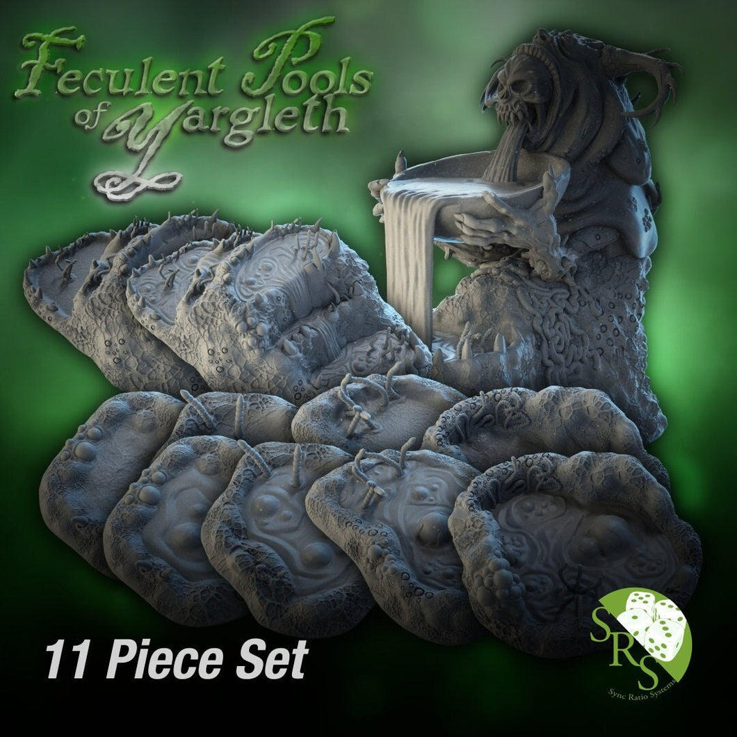 Swamp Terrain Set | Swamp Scatter Terrain | Swamp Pool Scatter Terrain | Gross Terrain | Dungeons and Dragons | 32mm | Sync Ratio Systems