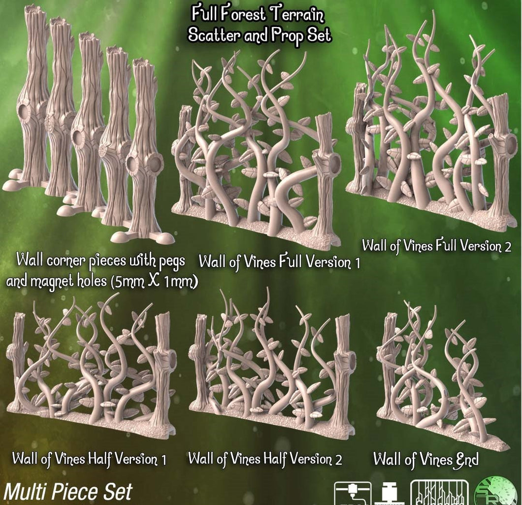 Forest Vine Wall Terrain Set | Vine Wall with magnet holes | Forest Portal | Vine Wall Terrain | Dungeons and Dragons | 32mm | 5e | DnD