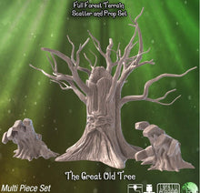 Load image into Gallery viewer, Grandfather Tree Terrain Set| Sentient Tree | Awakened Tree | Forest Scatter Terrain | Deku Tree | Dungeons and Dragons | 32mm | 5e | DnD
