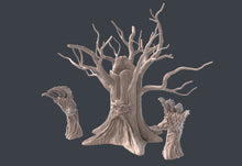 Load image into Gallery viewer, Grandfather Tree Terrain Set| Sentient Tree | Awakened Tree | Forest Scatter Terrain | Deku Tree | Dungeons and Dragons | 32mm | 5e | DnD
