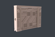 Load image into Gallery viewer, Cyberpunk Terrain Set 4 | Cyberpunk Wall w/ holes for Magnets | Cyberpunk Wall Terrain | Science Fiction Terrain | Space Terrain | 32mm
