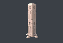 Load image into Gallery viewer, Cyberpunk Terrain Set 4 | Cyberpunk Wall w/ holes for Magnets | Cyberpunk Wall Terrain | Science Fiction Terrain | Space Terrain | 32mm
