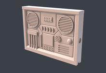 Load image into Gallery viewer, Cyberpunk Terrain Set 4 | Cyberpunk Wall w/ holes for Magnets | Cyberpunk Wall Terrain | Science Fiction Terrain | Space Terrain | 32mm
