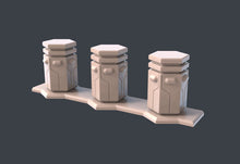 Load image into Gallery viewer, Cyberpunk Terrain Set 3 | Cyberpunk Scatter Terrain | Cyberpunk Street Terrain | Science Fiction Terrain | Space Terrain | RPG | 32mm
