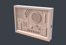 Load image into Gallery viewer, Cyberpunk Terrain Set 4 | Cyberpunk Wall w/ holes for Magnets | Cyberpunk Wall Terrain | Science Fiction Terrain | Space Terrain | 32mm
