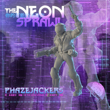 Load image into Gallery viewer, Cyberpunk Miniatures Set | Cyberpunk Heroes | Cyberpunk Adventurers | Science Fiction Miniatures | RPG | 32mm | Phazejackers | Neon Sprawl
