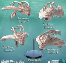 Load image into Gallery viewer, Mounted Fish Folk | Fish Folk Riders | Locathah Riders | Ocean Miniature | Underwater | Dungeons and Dragons Terrain |Sync Ratio Systems
