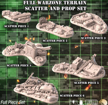 Load image into Gallery viewer, Warzone Terrain Set 1 | Battlefield Scatter Terrain | World War 2 Terrain | Bolt Action Scatter Terrain | RPG Scatter Terrain
