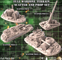 Load image into Gallery viewer, Warzone Terrain Set 1 | Battlefield Scatter Terrain | World War 2 Terrain | Bolt Action Scatter Terrain | RPG Scatter Terrain
