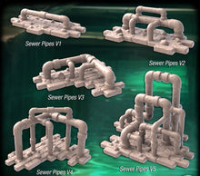 Load image into Gallery viewer, Sewer Terrain Set 1| Underground Scatter Terrain | Sewer Pipes | Sewer Debris | Sewer Grate | RPG Terrain | 32mm | Sync Ratio Systems
