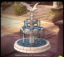 Load image into Gallery viewer, Courtyard Terrain Set 2 | Courtyard Benches | Stone Bench | Pool | Fountain | Plants | Plaza Terrain | Stone Pillars | Dungeons and Dragons
