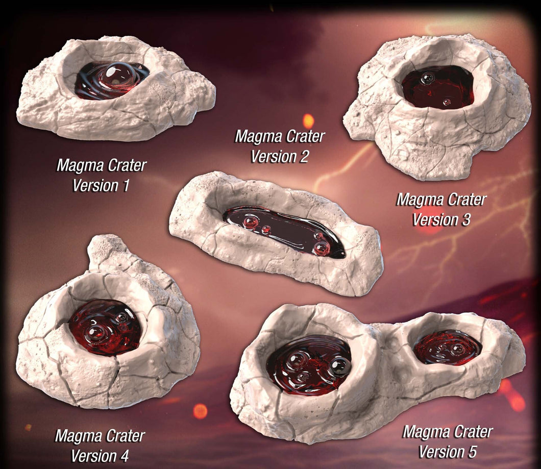 Volcano Terrain Set 2 | Volcanic Terrain | Lava Pool Terrain | Lava/Magma Terrain | Volcanic Rock | 32mm | Dungeons and Dragons