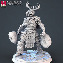 Load image into Gallery viewer, Frost Giant Miniature | Frost Giant Warrior| Male Frost Giant | Female Frost Giant | Dungeons and Dragons | RPG | 32mm | Huge Creature
