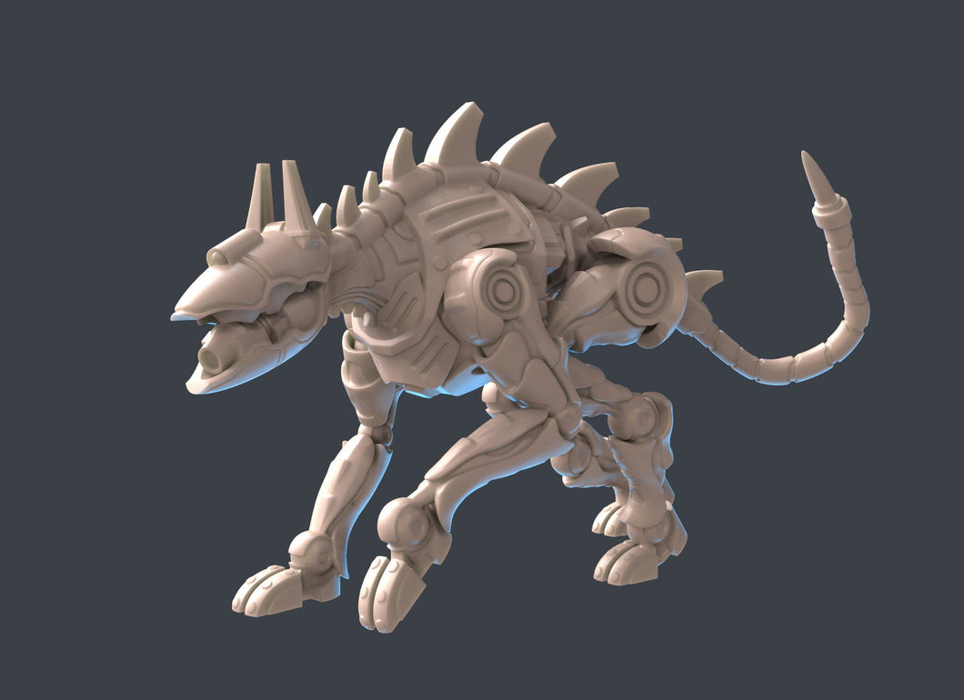 Cyber Dog | Cyber Hound | Robot Dog | Mechanical Dog | Police Dog | Cyberpunk Miniatures | Science Fiction Terrain | Space Terrain | 32mm