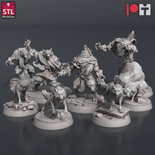 Load image into Gallery viewer, Werewolf Miniatures | Werewolves | Wolf Miniatures | Wolves | Dire Wolves | Wild Dogs | Curse of Strahd | DnD | Dungeons and Dragons | RPG
