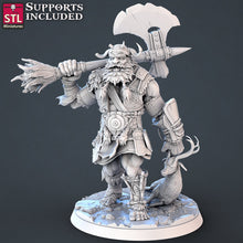 Load image into Gallery viewer, Frost Giant Miniature | Frost Giant Warrior| Male Frost Giant | Female Frost Giant | Dungeons and Dragons | RPG | 32mm | Huge Creature
