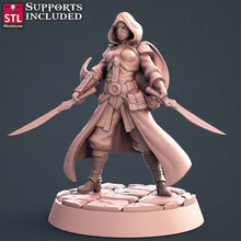 Load image into Gallery viewer, Assassin Miniature | Rogue Miniature | Weapon Rack | Assassin&#39;s Creed | Ezio Auditore | DnD | Dungeons and Dragons | RPG | Assassin/Rogue
