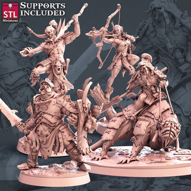 Orc Miniature Set: 28mm/32mm Resin Orc Warriors for D&D