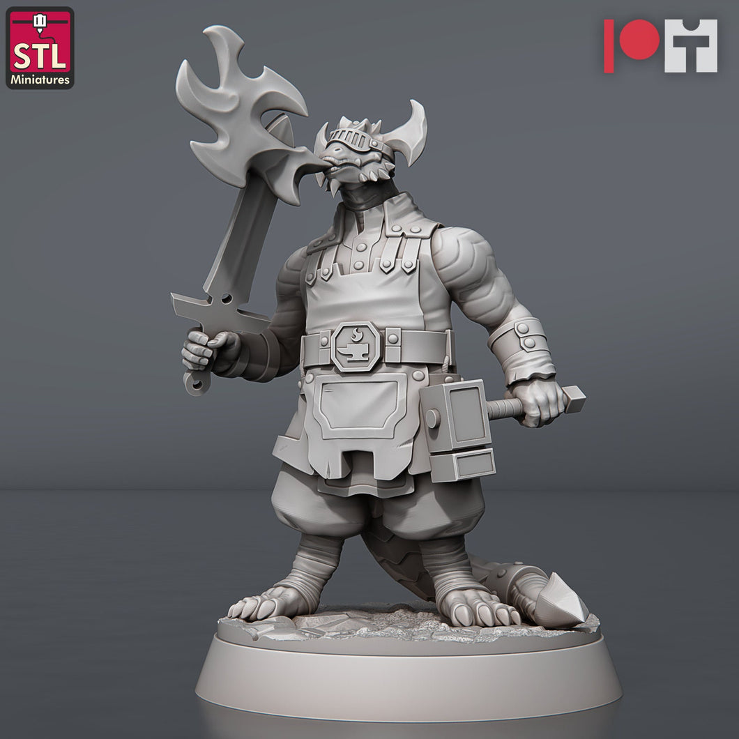 Dragonborn Blacksmith | Traveling Blacksmith Shop | Forge- Tabletop Terrain | Scatter Terrain | Dungeons and Dragons | Pathfinder | RPG | 5e