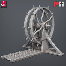 Load image into Gallery viewer, Inquisitor Miniature Set | Armored Carriage/Wagon | Iron Maiden | Torture Wheel | Scatter Terrain | Dungeons and Dragons | DnD 5e | RPG
