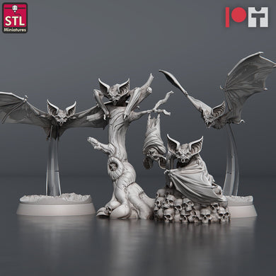 Vampire Bat Miniature Set: Giant Bat, 32mm Resin RPG Model, D&D, Pathfinder