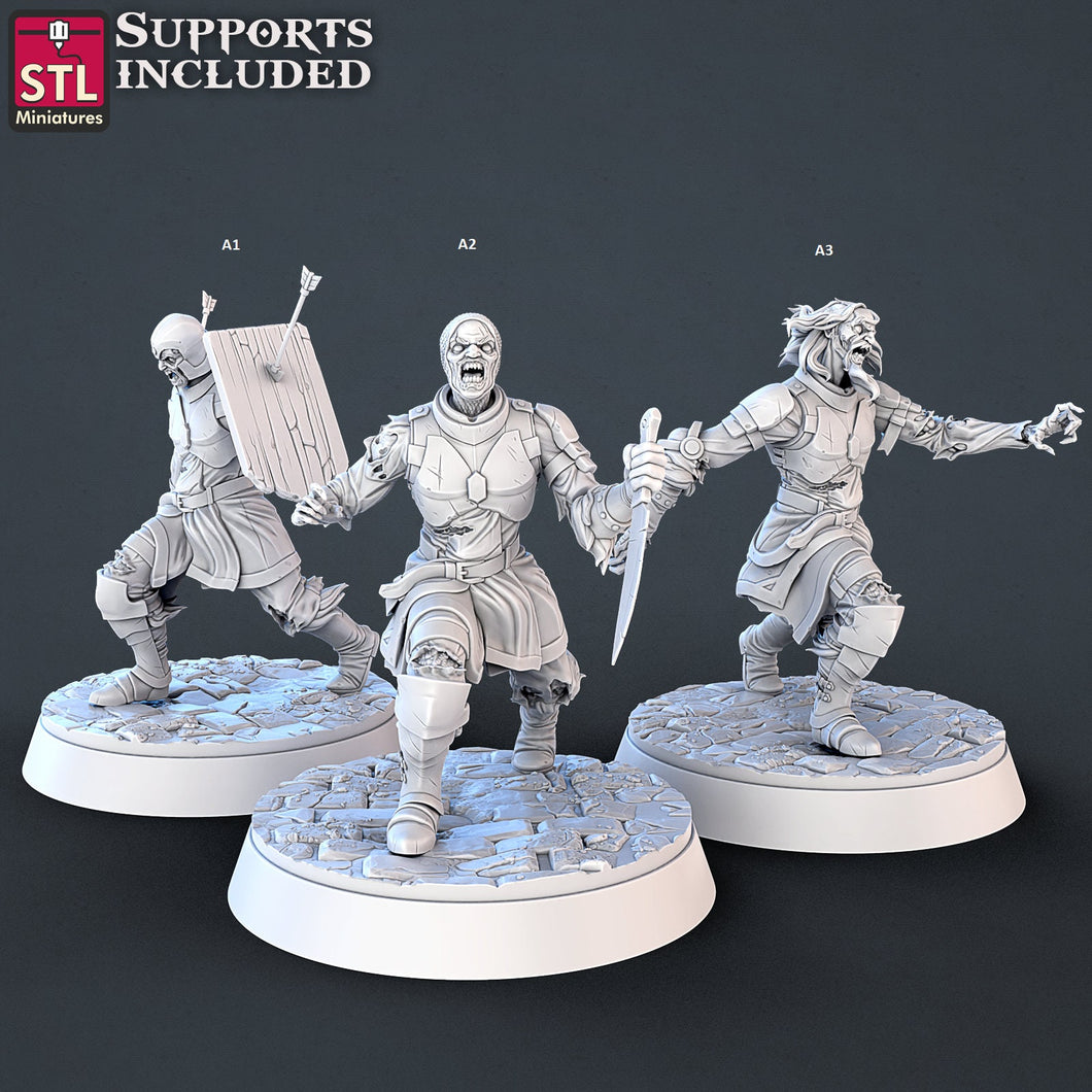 Zombie Miniature Set | Revenant | Mounted Zombie Knight | Undead | Curse of Strahd | 32mm | RPG | Dungeons and Dragons | 5e DnD | Pathfinder