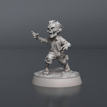 Load image into Gallery viewer, Zombie Miniature Set 2 | Zombie Wizard | Zombie Elf | Zombie Gnome/Halfling | Fat Undead | Curse of Strahd | 32mm | RPG | 5e DnD |Pathfinder
