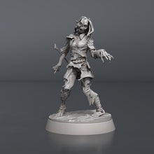 Load image into Gallery viewer, Zombie Miniature Set 2 | Zombie Wizard | Zombie Elf | Zombie Gnome/Halfling | Fat Undead | Curse of Strahd | 32mm | RPG | 5e DnD |Pathfinder

