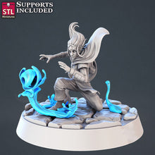 Load image into Gallery viewer, Genasi Miniature Set: 32mm Resin Miniatures for DnD/Pathfinder, Air, Water, Fire, Earth, Elemental
