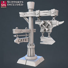 Load image into Gallery viewer, Fantasy Prop Set | Altar | Cauldron | Anvil | Forge | Signpost | Weapon Table | Traveling Shop | Tabletop Terrain/Miniatures /DnD/Pathfinder
