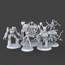 Load image into Gallery viewer, Warforged Miniature Set | Construct Set | Robot Miniatures | Metal Golem | Eberron | 32mm | RPG | 5e DnD |Pathfinder
