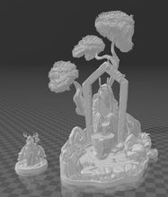Load image into Gallery viewer, Druid Miniature Set 5: Forest Fountain, Faerie Circle, Forest Pool - RPG Terrain, D&amp;D, Pathfinder
