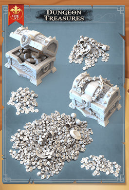 Treasure Markers | Dungeon Treasures | Treasure Chest | Loot Markers| Tabletop Terrain | Scatter Terrain | Dungeons and Dragons | RPG | 32mm