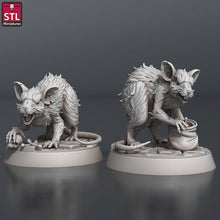 Load image into Gallery viewer, Giant Rats Set: 32mm Resin Miniatures for DnD, Pathfinder, Giant Mice, D&amp;D
