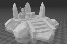 Load image into Gallery viewer, Druid Miniatures Set 2/Forest Altar Set/Faerie Circle/Tabletop Terrain/Scatter Terrain/Miniatures Terrain/Dungeons and Dragons/Pathfinder
