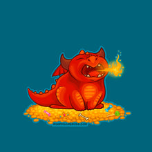 Load image into Gallery viewer, Baby Red Dragon Sticker: Baby Themberchaud, Sneezing Fire, DnD Monster
