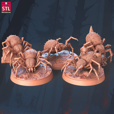 Giant Spider Miniature Set: 32mm Resin, Dungeons and Dragons