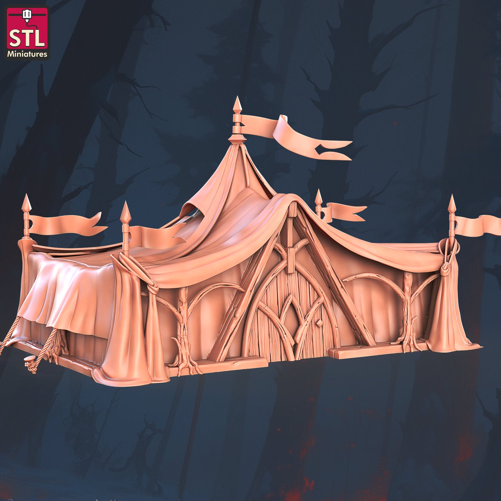 Elf War Tent: Resin Miniature, Dungeons and Dragons, D&D, Pathfinder, 32mm
