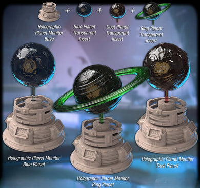 Spaceport Terrain Set 2: Sci-Fi Terrain, Holographic Planet Monitor, 32mm RPG, Cyberpunk