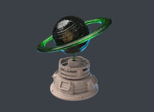 Load image into Gallery viewer, Spaceport Set 2 | Holographic Planet | Fuel Depot | Welcome Center | Sci-Fi Terrain | Science Fiction Terrain | Cyberpunk Terrain | RPG
